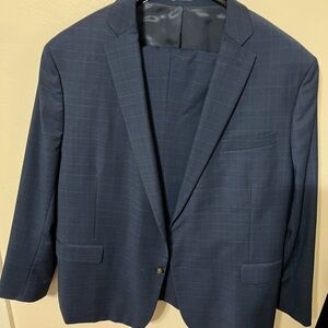 Men's Navy Stafford Suit 52R